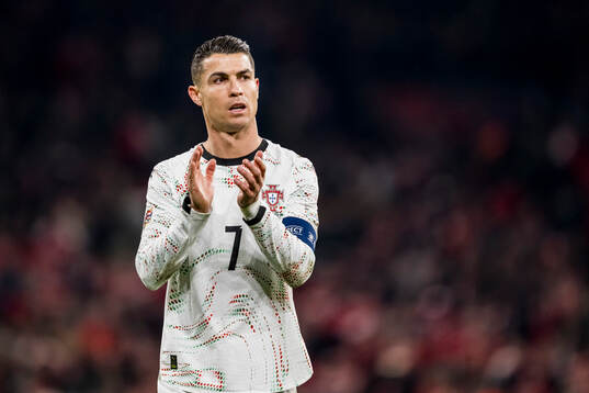 Cristiano Ronaldo of Portugal looks dejected