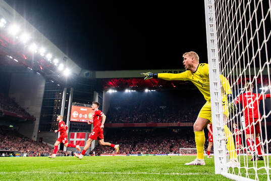 Goalkeeper Kasper Schmeichel of Denmark