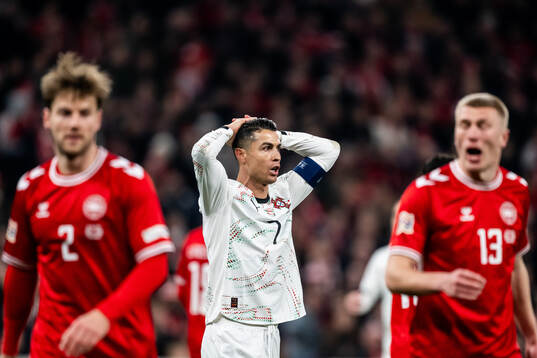 Cristiano Ronaldo of Portugal looks dejected
