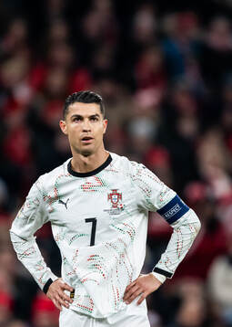 Cristiano Ronaldo of Portugal looks dejected
