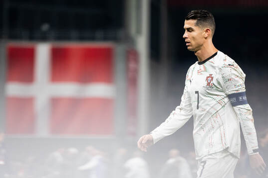 Cristiano Ronaldo of Portugal looks dejected