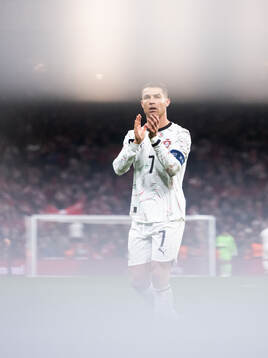 Cristiano Ronaldo of Portugal looks dejected