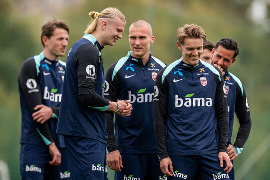 Erling Braut Haaland, Leo Østigård, Martin Ødegaard and