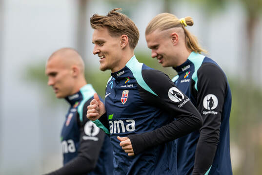 Leo Østigård, Martin Ødegaard and Erling Braut Haaland