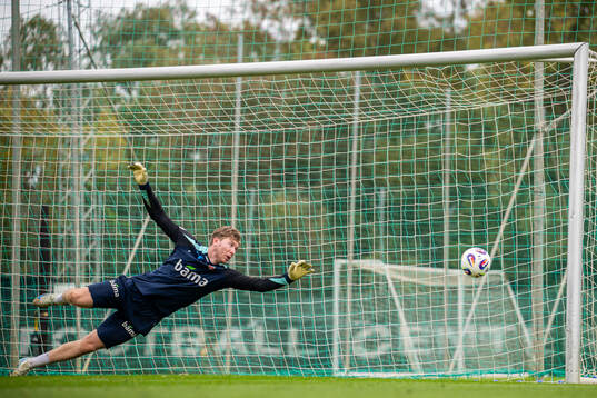 Goalkeeper Mathias Dyngeland of the Norwegian national