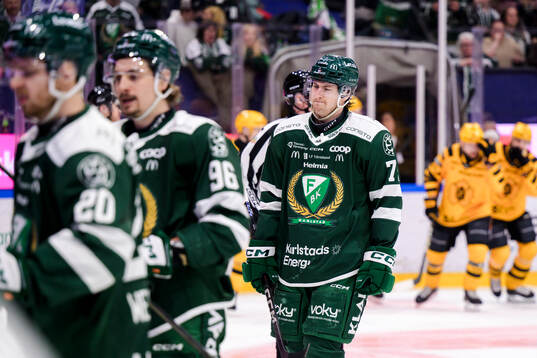 Färjestads Jeremy Salvas Groleau deppar
