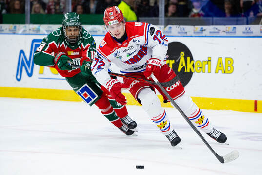 Frölundas Max Westergård och Timrås Erik Walli Walterholm
