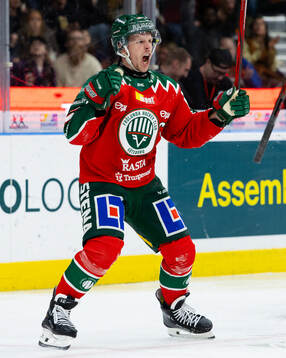 Frölundas Max Friberg jublar