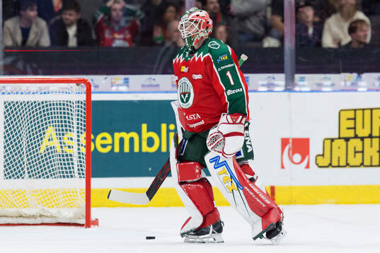 Frölundas målvakt Lars Johansson deppar