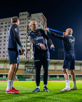 Erling Braut Haaland and Leo Østigård of the Norwegian