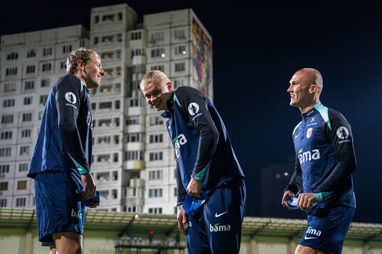 Sander Berge, Erling Braut Haaland and Leo Østigård of