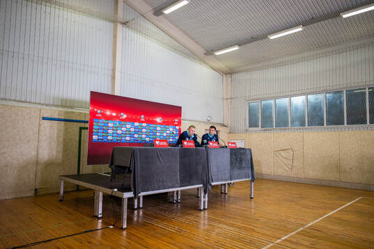 Erling Braut Haaland and press officer Morten Morisbak
