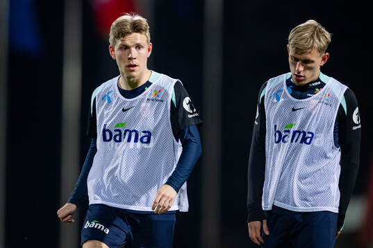 Jens Petter Hauge and Marcus Holmgren Pedersen of the