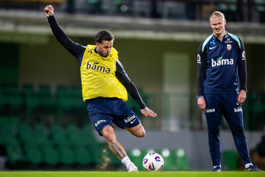 Aron Dønnum and Erling Braut Haaland of the Norwegian