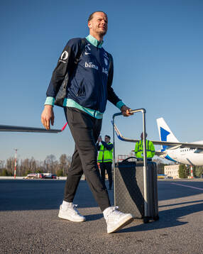 Goalkeeper Ørjan Håskjold Nyland of the Norwegian