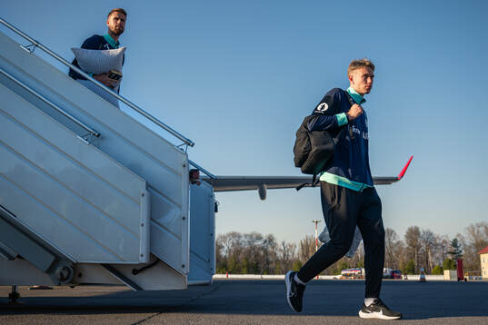 Kristoffer Ajer and Torbjørn Lysaker Heggem of the