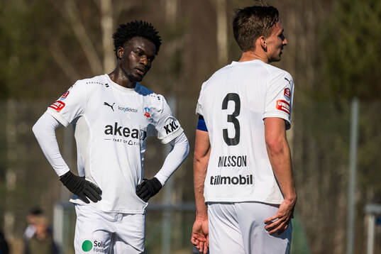 Helsingborgs Samuel Asoma och Wilhelm Nilsson
