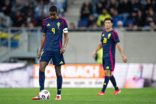 Alexander Isak of Sweden looks dejected