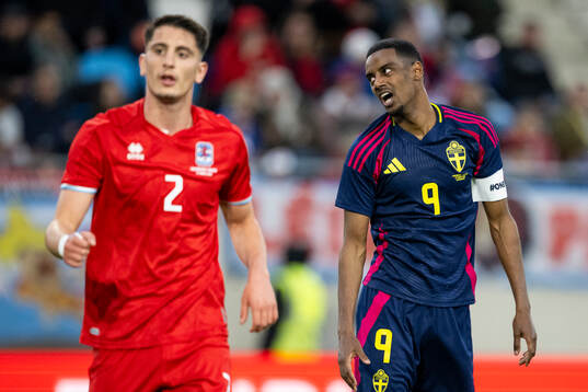 Alexander Isak of Sweden looks dejected
