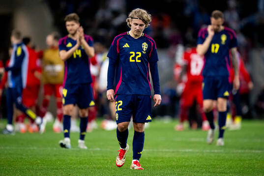 Sebastian Nanasi of Sweden looks dejected