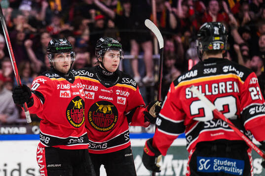 Luleås David Lilja och Isac Hedqvist jublar