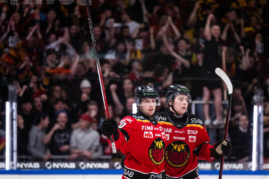 Luleås David Lilja och Isac Hedqvist jublar