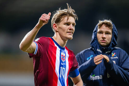 Martin Ødegaard and Andreas Schjelderup of Norway