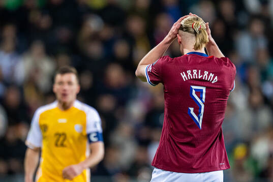 Erling Braut Haaland of Norway reacts