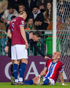 Erling Braut Haaland and Leo Østigård of Norway