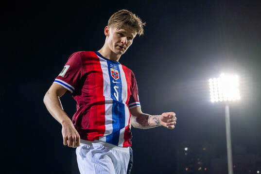 David Møller Wolfe of Norway at half-time