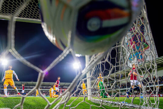 Erling Braut Haaland of Norway scores the 0-2 goal