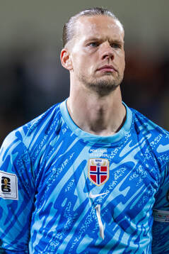 Goalkeeper Ørjan Håskjold Nyland of Norway line up