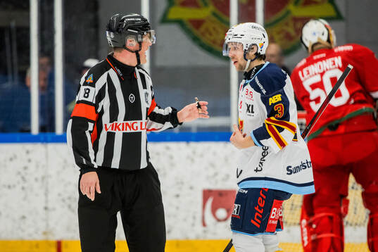 Domare Mikael Nord och Djurgårdens August Berg