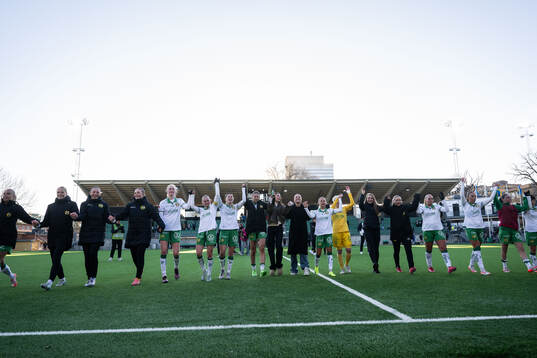 Hammarbys spelare jublar