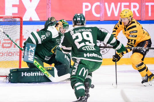 Färjestads målvakt Anders Lindbäck och Skellefteås