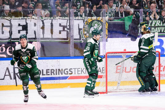 Färjestads Joakim Nygård, Marcus Westfält och målvakt