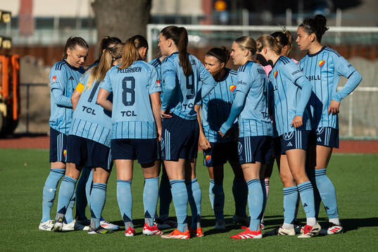 Djurgårdens spelare i en kram