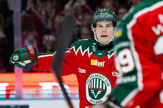 Frölundas Dominik Egli jublar