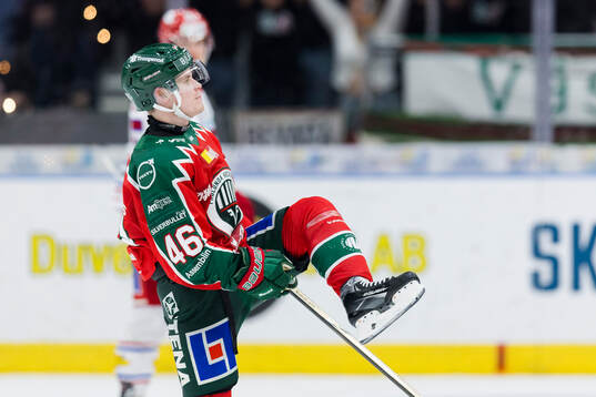 Frölundas Dominik Egli jublar