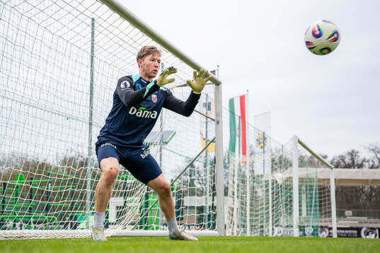 Goalkeeper Mathias Dyngeland of the Norwegian national