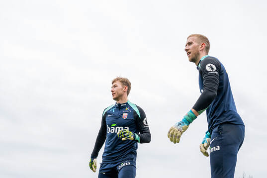 Goalkeeper Mathias Dyngeland and goalkeeper Egil Selvik of