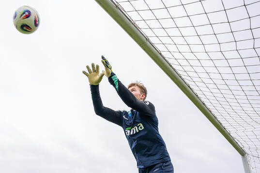 Goalkeeper Mathias Dyngeland of the Norwegian national