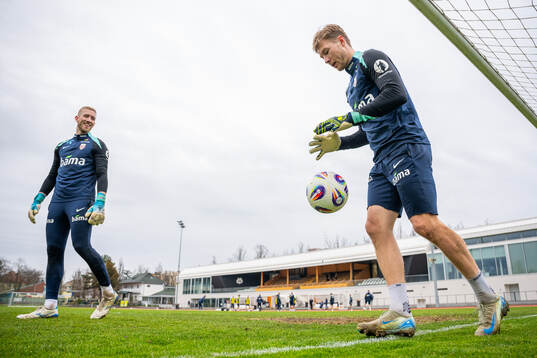 Goalkeeper Egil Selvik and goalkeeper Mathias Dyngeland of