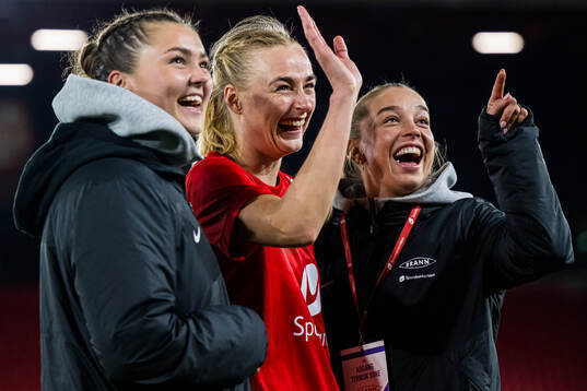 Anna Nerland Aahjem, Mia Authen and Rikke Nygard of Brann