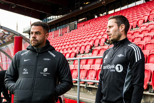 Martin Ho, head coach of Brann, and Robin Shroot, head