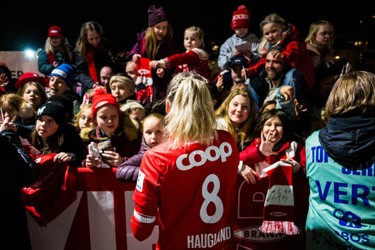 Karoline Haugland of Brann in the fanzone