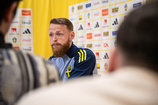 Goalkeeper Viktor Johansson of the Swedish men's national