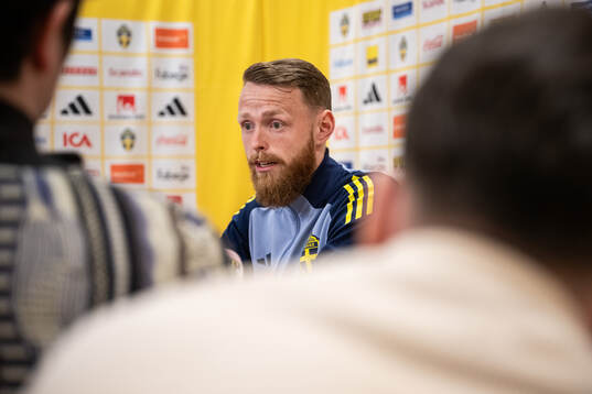 Goalkeeper Viktor Johansson of the Swedish men's national