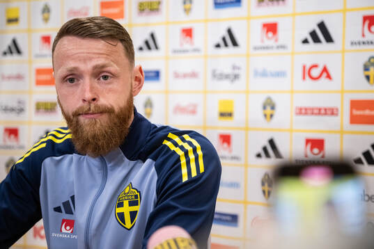 Goalkeeper Viktor Johansson of the Swedish men's national