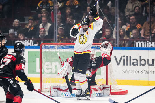 Brynäs Anton Rödin och Malmö Redhawks målvakt Oskar